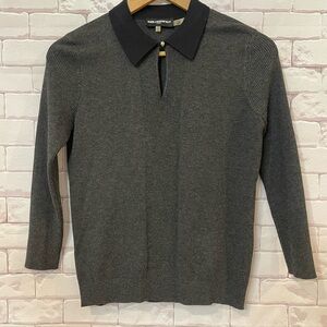 Karl Lagerfeld Black and‎ Gray Knit Top